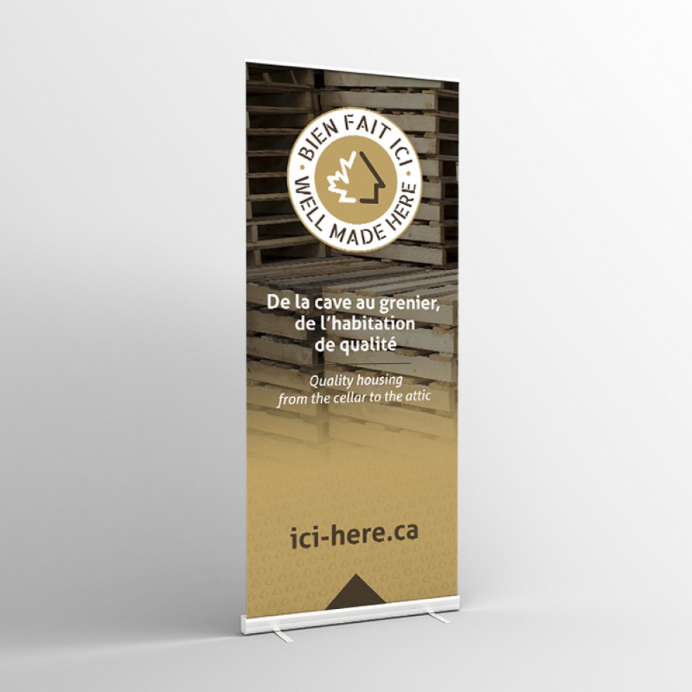 33'' x 78'' Floor Banner with Roll-Up Mechanism - FR Version