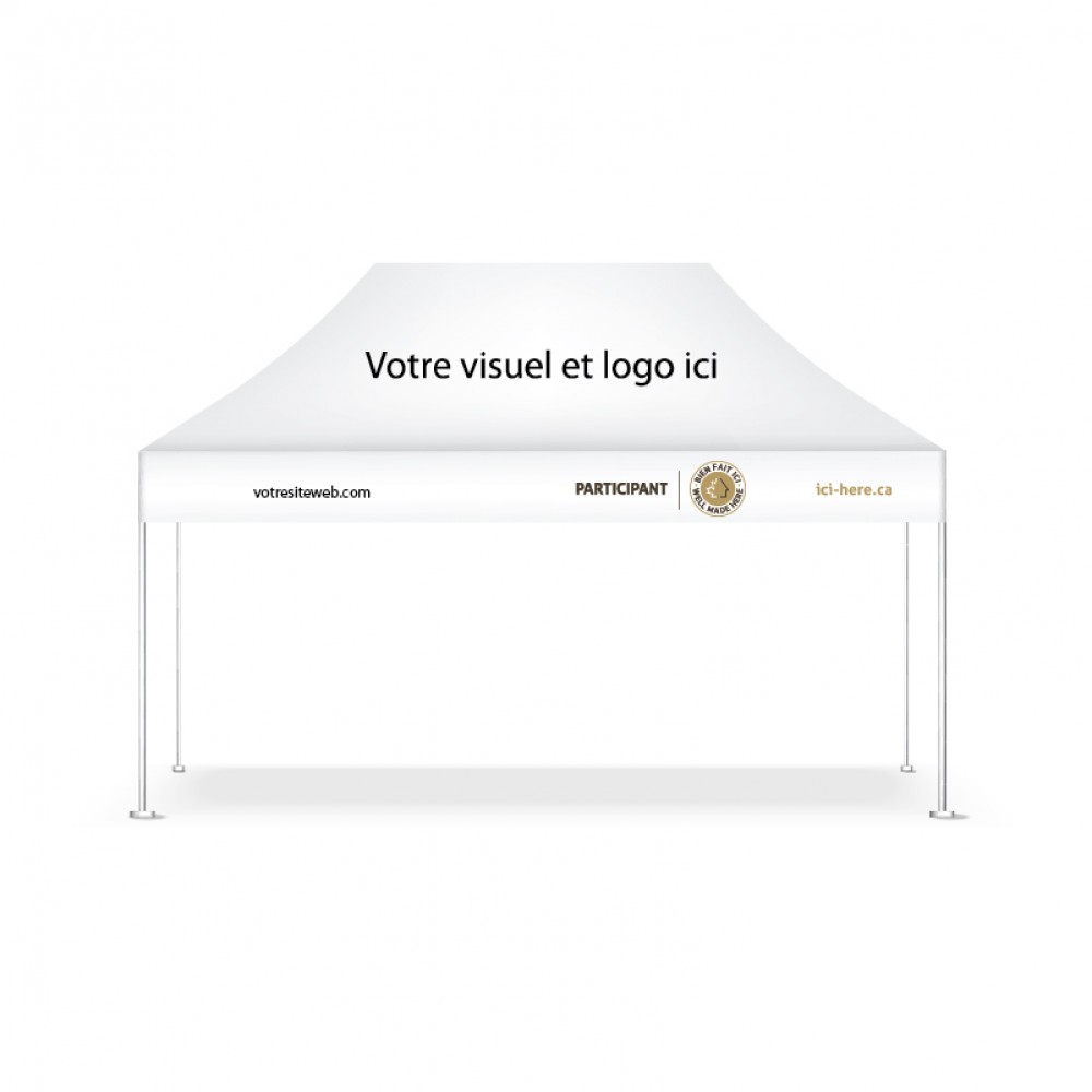 Personalized 6.5' x 10' event tent with your logo or product - FR Version